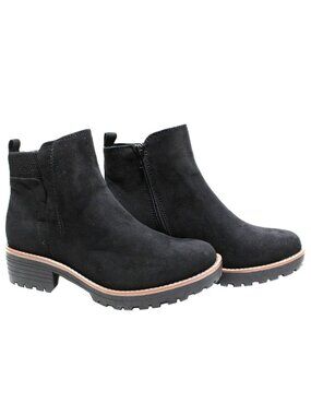 Sun + Stone Kandy Zipper Dressy Bootie Ankle Boots Black Women’s Size 8M